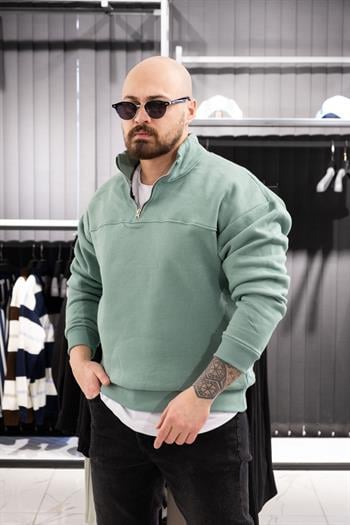 Yarım Fermuarlı Şardonlu Sweatshirt (K-SWTY14)