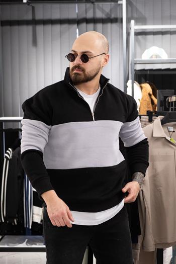 Yarım Fermuarlı Şardonlu Sweatshirt (K-SWTS9)