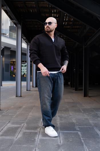 Yarım Fermuarlı Şardonlu Sweatshirt (SVTS31)