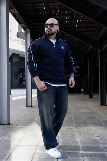 Yarım Fermuarlı Şardonlu Sweatshirt (SVTL30)