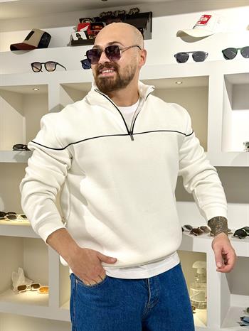 Yarım Fermuarlı Şardonlu Sweatshirt (SVTB65)