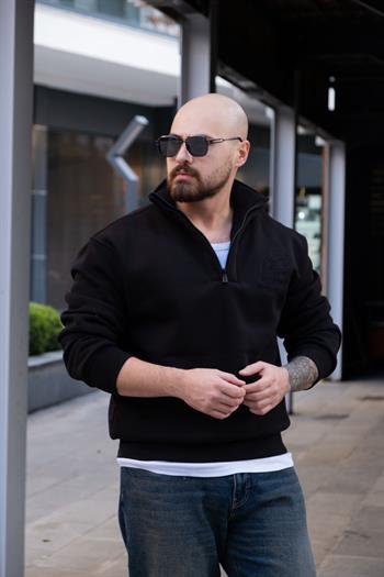 Yarım Fermuarlı Şardonlu Sweatshirt (SVTS31)