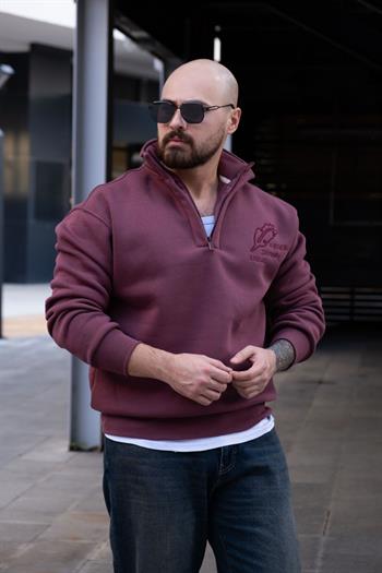 Yarım Fermuarlı Şardonlu Sweatshirt (SVTK31)