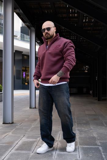 Yarım Fermuarlı Şardonlu Sweatshirt (SVTK31)
