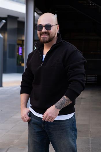 Yarım Fermuarlı Şardonlu Sweatshirt (SVTS31)