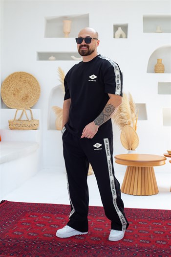 Yazı Ve Şeritli Oversize Alt/Üst Takım (TKS56)
