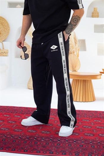 Yazı Ve Şeritli Oversize Alt/Üst Takım (TKS56)
