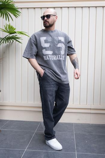 Yıkamalı Baskılı Oversize T-Shirt (TSA24)
