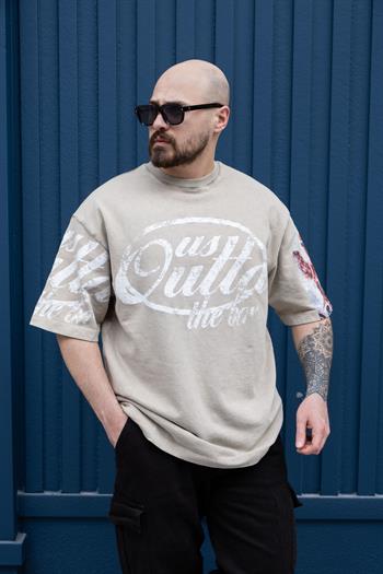 Yıkamalı Baskılı Oversize T-Shirt (TSK14)