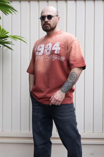 Yıkamalı Baskılı Oversize T-Shirt (TSK23)