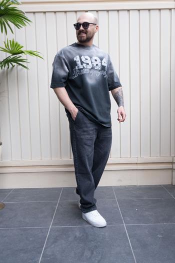 Yıkamalı Baskılı Oversize T-Shirt (TSS23)