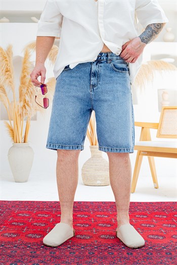 Yıkamalı Denim Jean Şort (ŞR03)