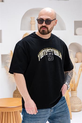 Yıkamalı Göğüs Sırt Baskılı Ve Nakışlı Oversize T-shirt(TSS65)