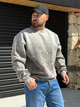 Yıkamalı Şardonlu Oversize Sweatshirt (SVTG52)