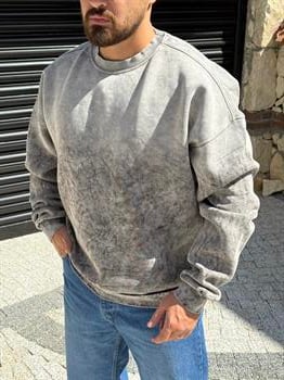Yıkamalı Şardonlu Oversize Sweatshirt (SVTG52)