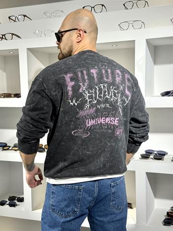 Yıkamalı Üç İplik Kampanyalı Sweatshirt (SVTA75)