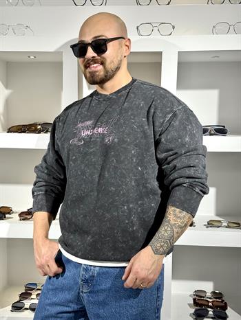 Yıkamalı Üç İplik Kampanyalı Sweatshirt (SVTA75)