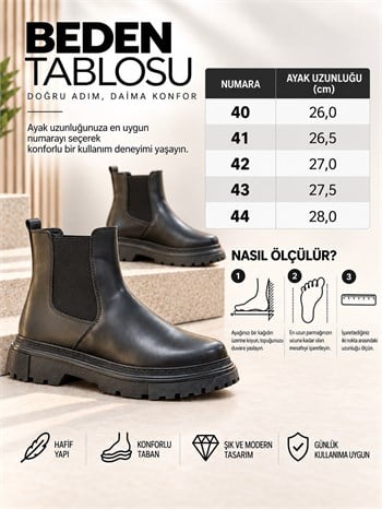 Yüksek Taban (5 Cm) Yanı Lastikli Chelsea Bot (AYKS23)