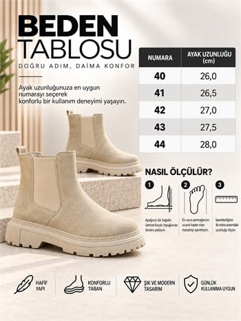Yüksek Taban (5 Cm) Yanı Lastikli Chelsea Bot (AYKK23)