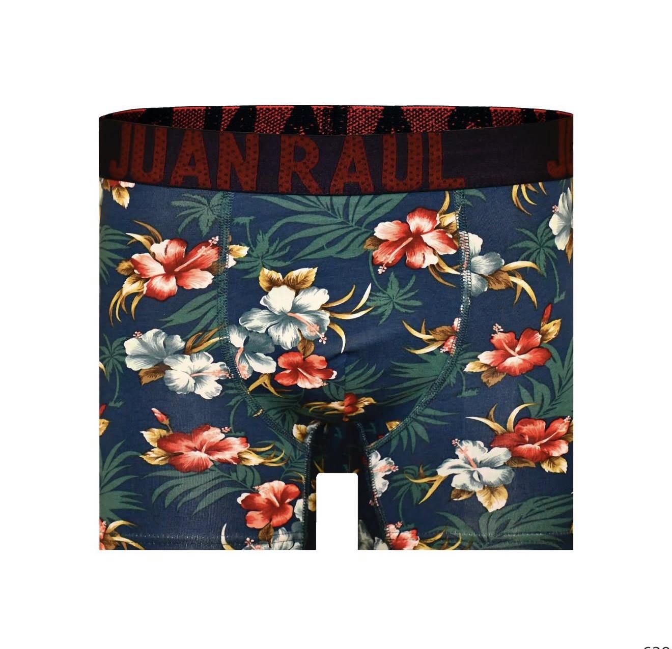 %100 Pamuk/Likra Kumaş Kırmızı Çiçekli Boxer