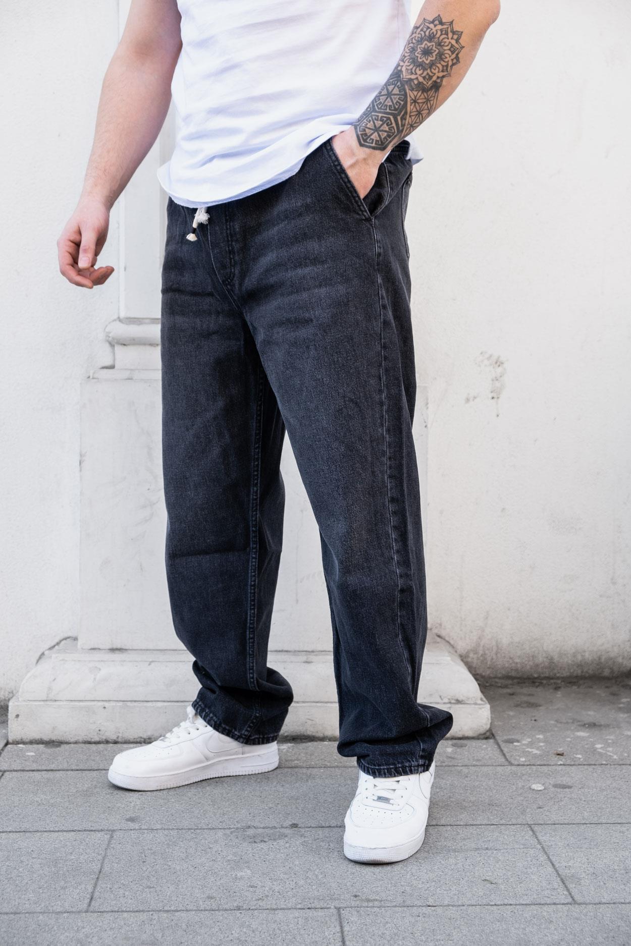 Baggy Kalıp Beli Lastikli Kot Pantolon (KO14)