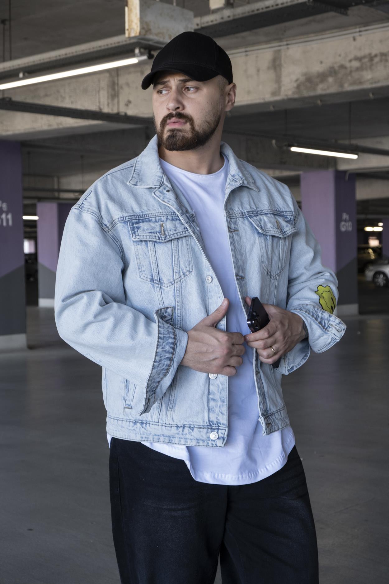 Baskı Detaylı Rahat Kalıp Kot Ceket (MEV16) · 5