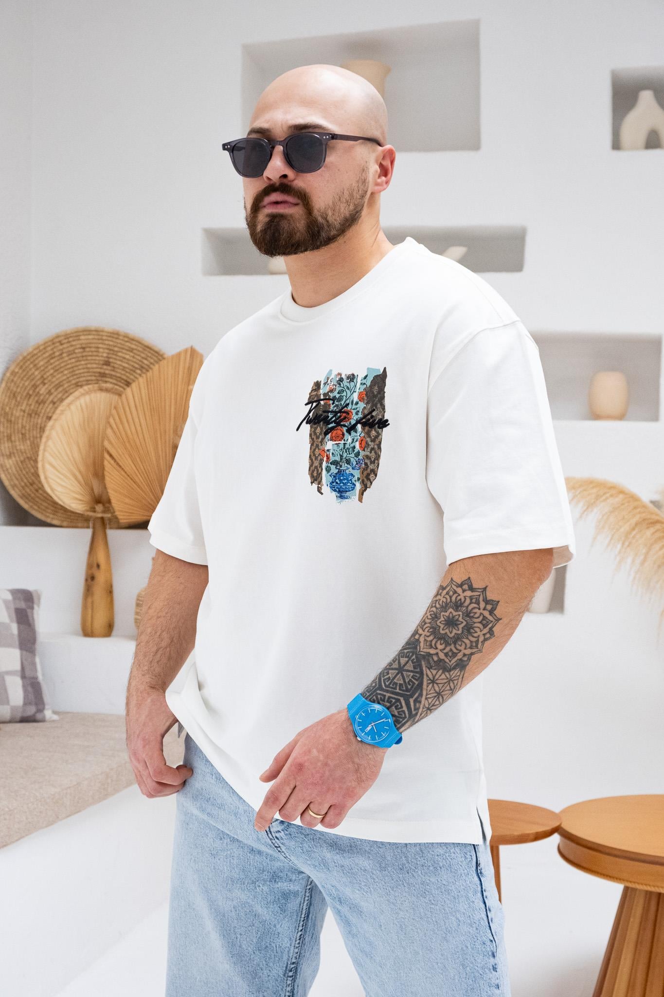 Baskılı Ve Nakışlı Oversize T-Shirt (TSB43)