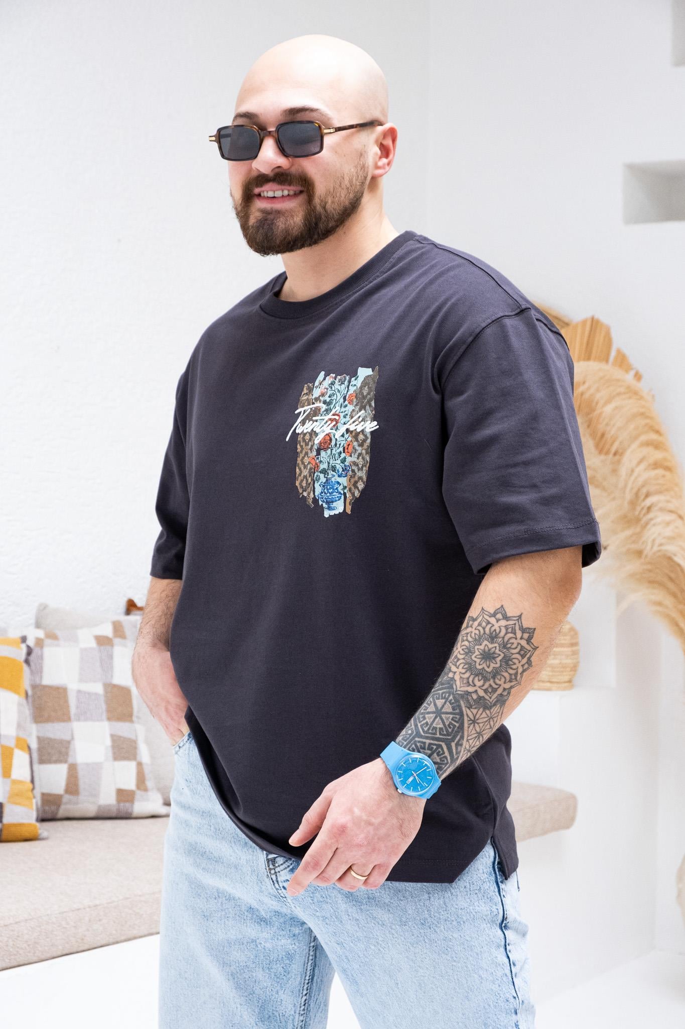 Baskılı Ve Nakışlı Oversize T-Shirt (TSG43)