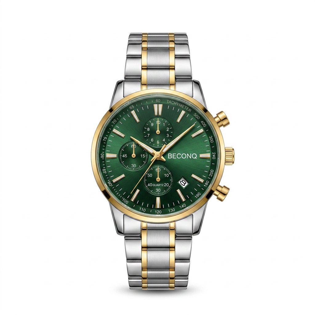 Beconq Crest Chronograph Çelik Kordon Erkek Kol Saati(89)