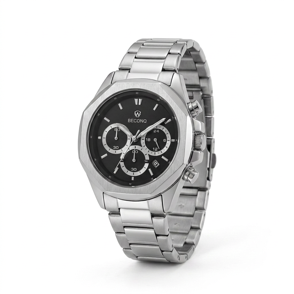 Beconq Vanguard Chronograph Çelik Kordon Erkek Kol Saati (86)