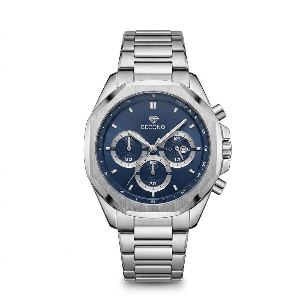 Beconq Vanguard Chronograph Çelik Kordon Erkek Kol Saati (87)