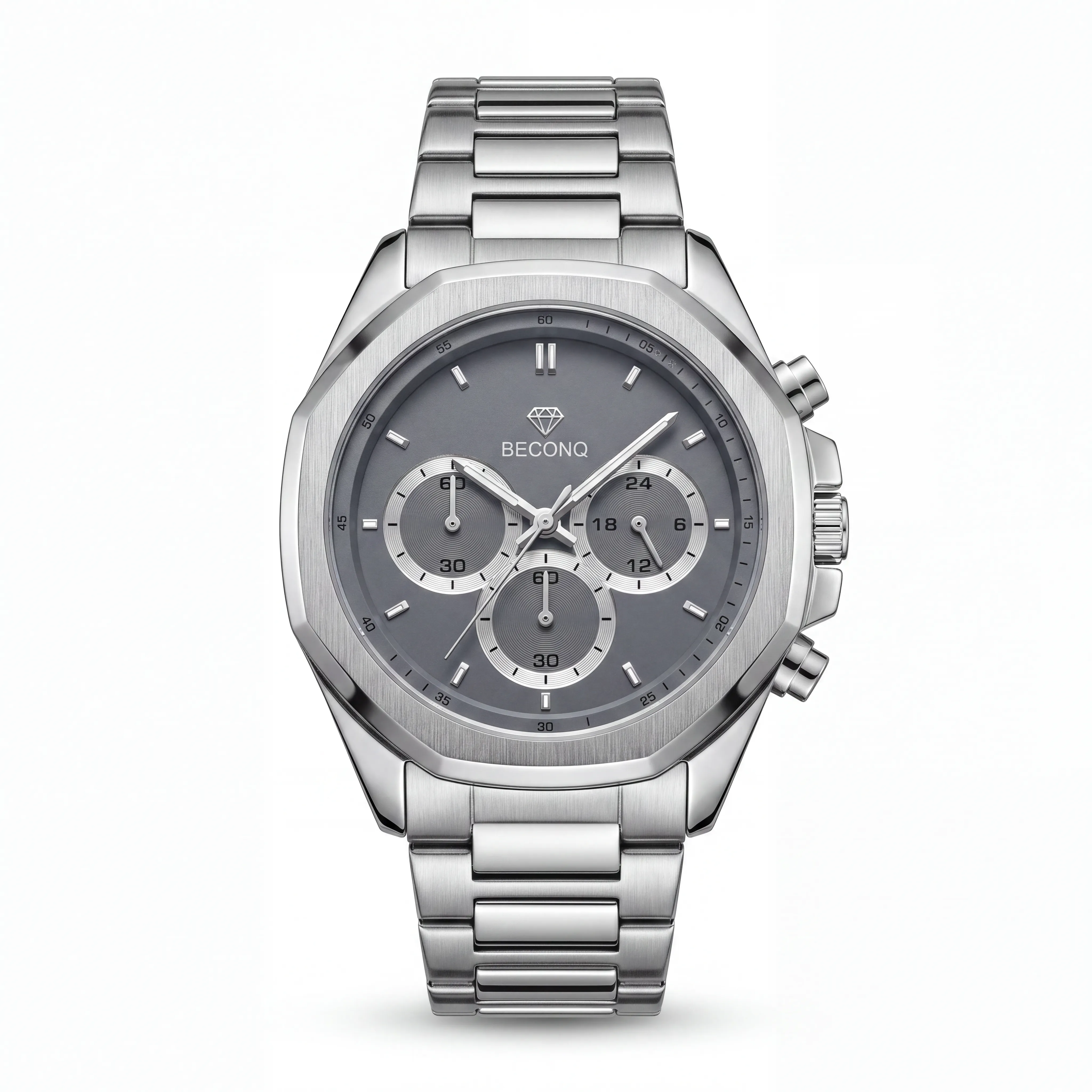 Beconq Vanguard Chronograph Çelik Kordon Erkek Kol Saati (85)