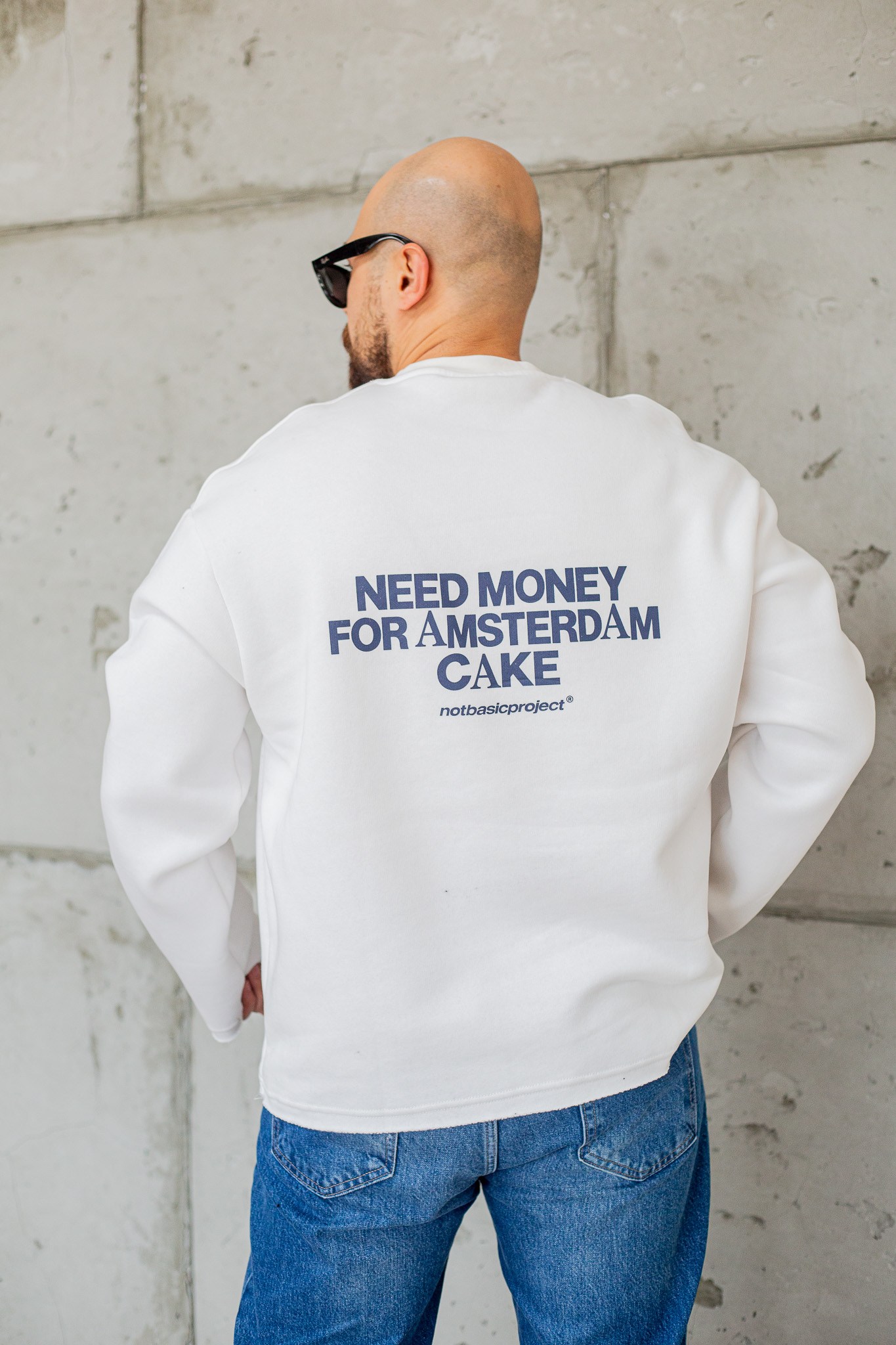 Bisiklet Yaka Baskılı Nakışlı Oversize Erkek Sweatshirt (SVTB117)
