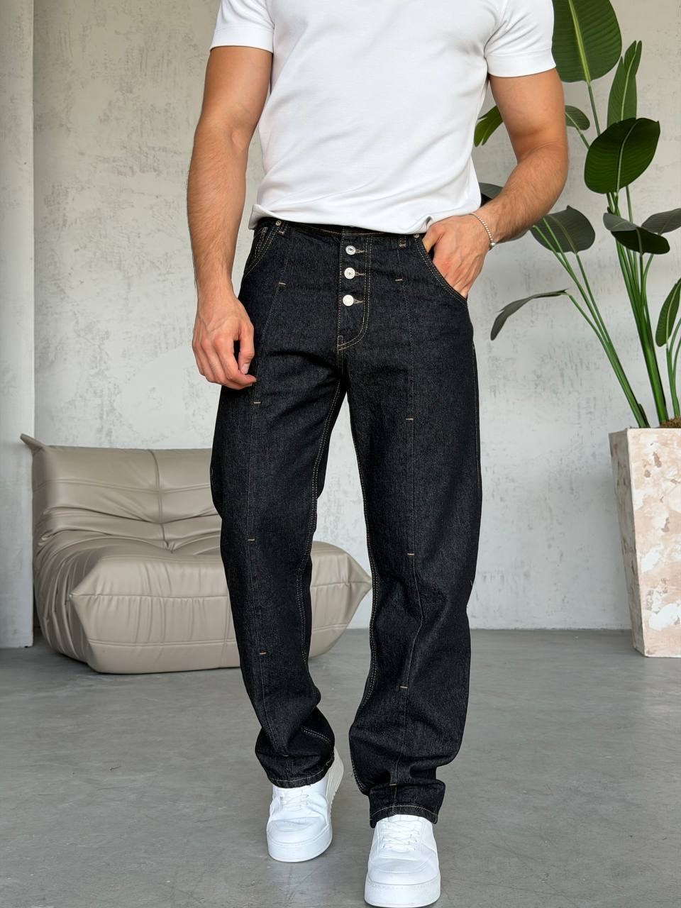 Düğme Ve Çima Detaylı Baggy Jean (KO66)