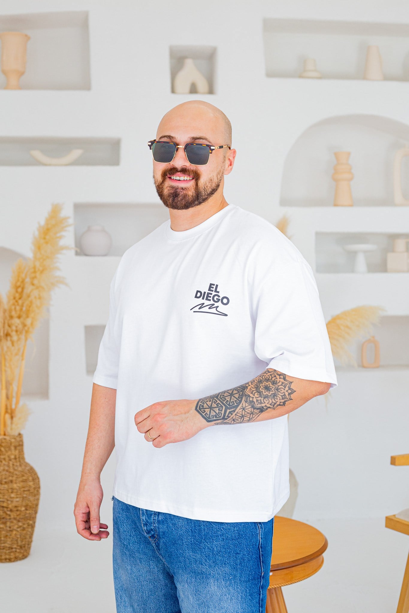 El Diego Maradona 10 Baskı Detaylı Box Fit T-Shirt(TSB93)