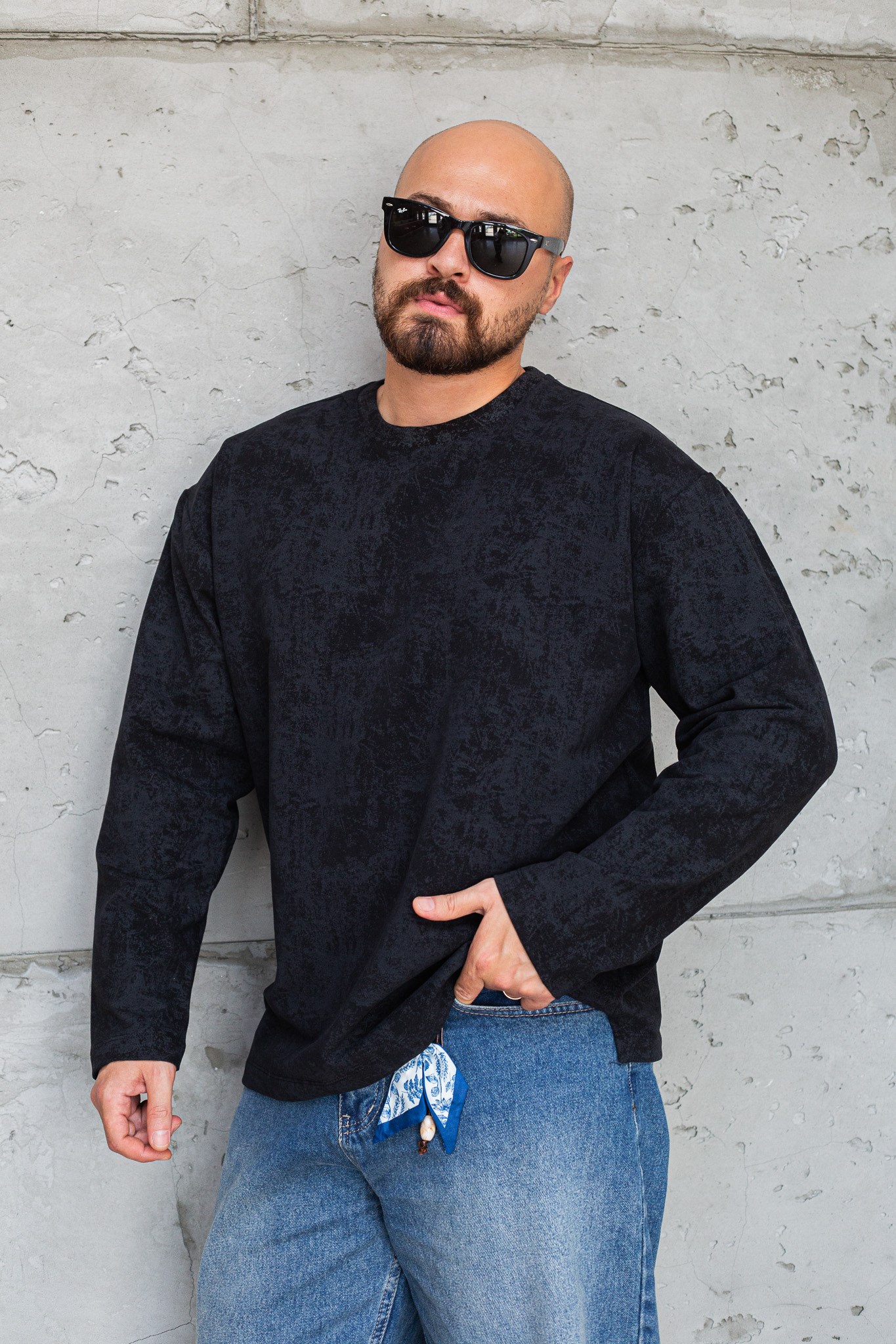 Eskitme Efektli Bisiklet Yaka Oversize Sweatshirt (SVTS97)