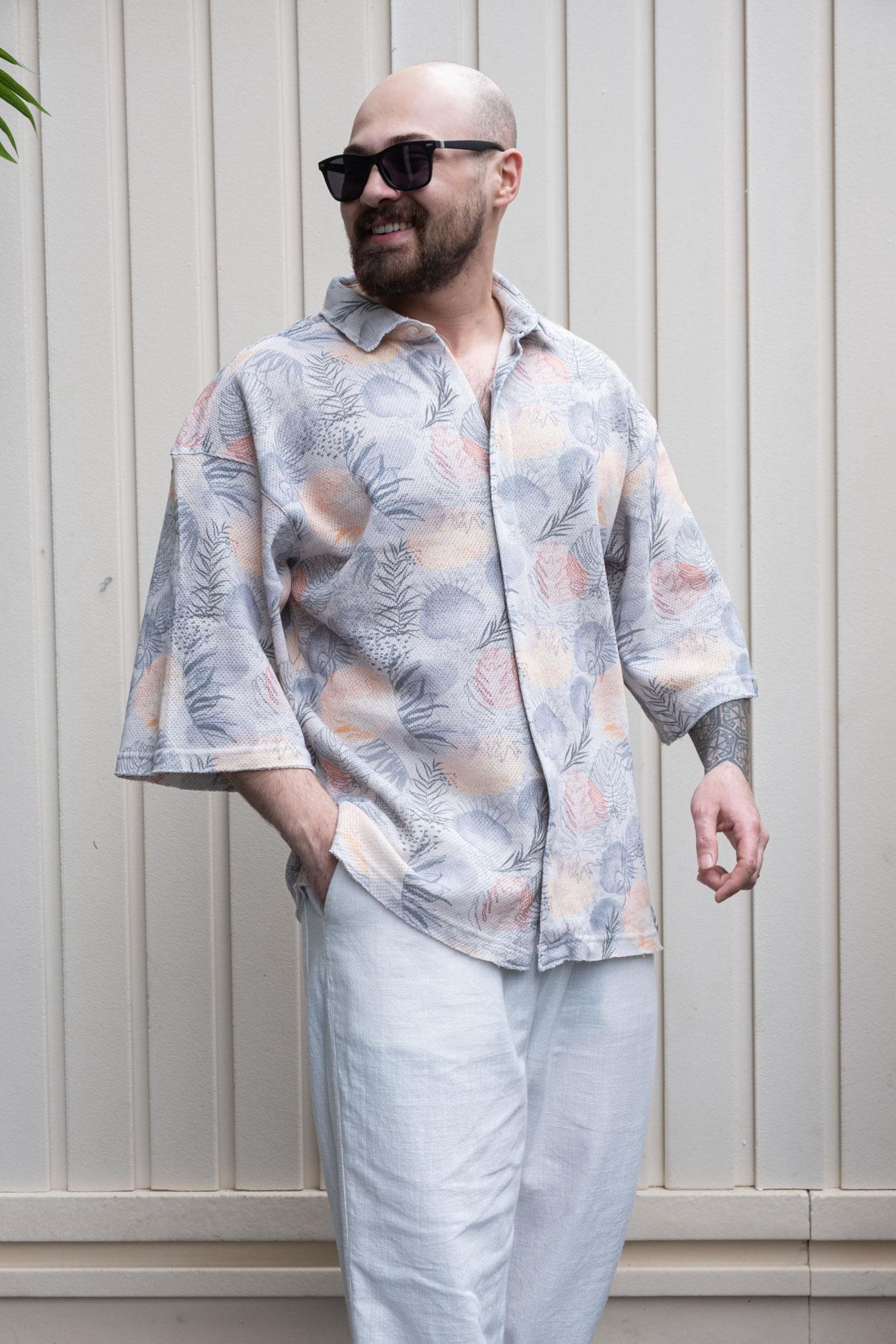 Fakir Kol Dijital Baskılı Oversize Gömlek (GM23)