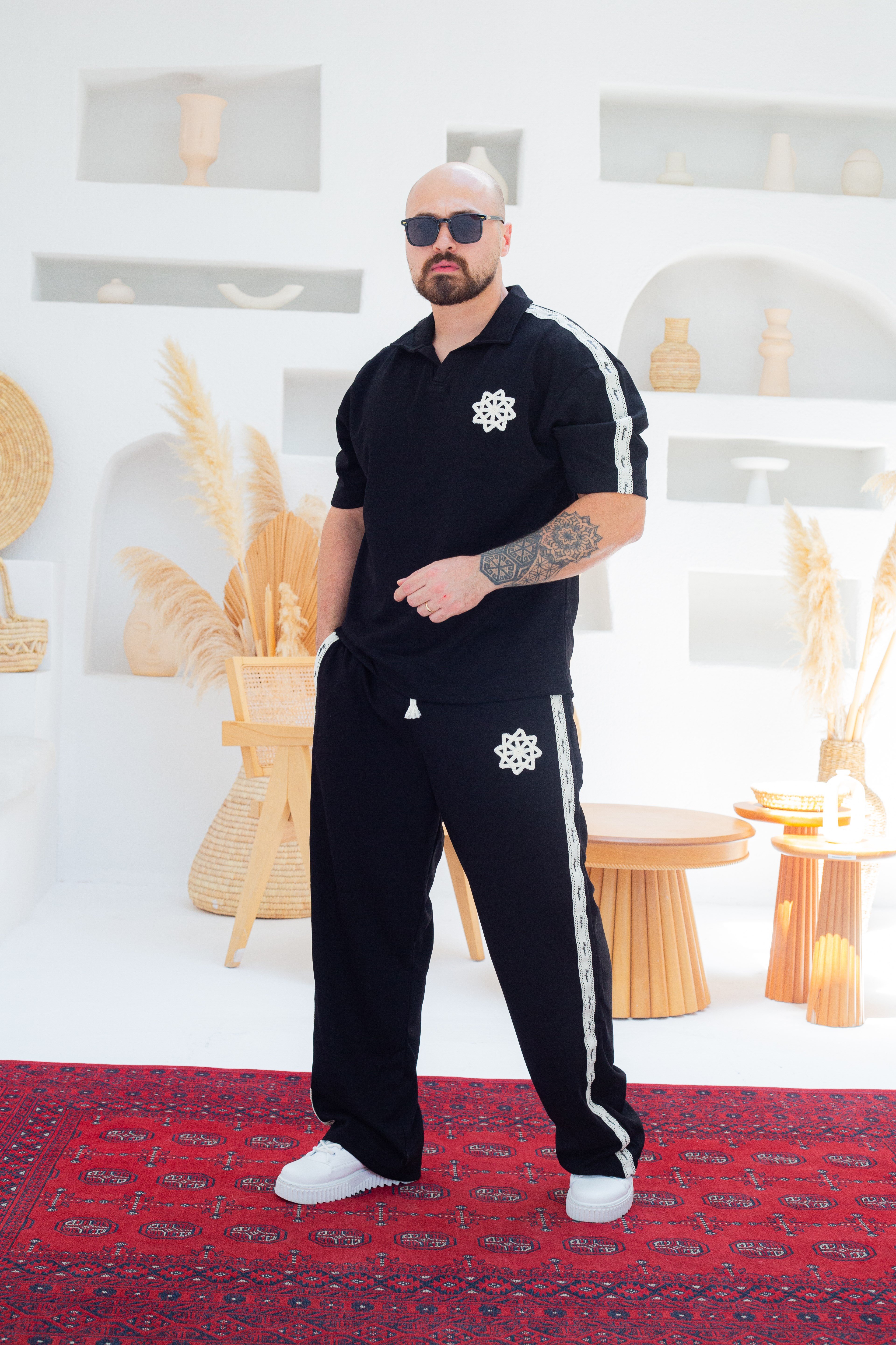 Geometrik Nakış ve Şerit Detaylı Oysho Oversize Takım (TKS54)