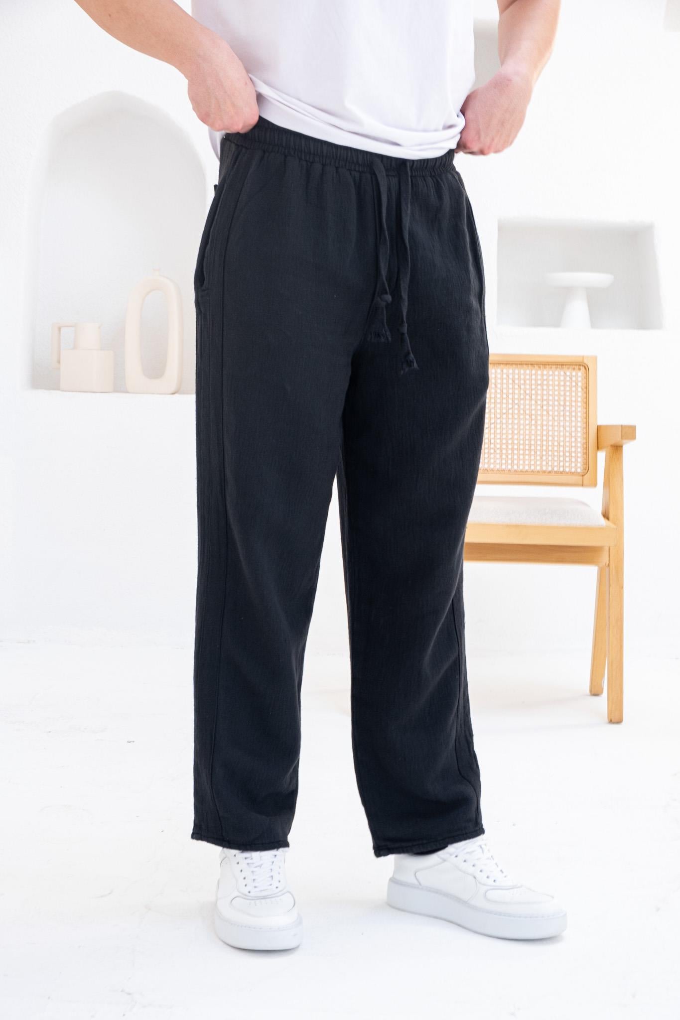 İnce Gabardin Şerit Detaylı Jogger Pantolon (JGS34)