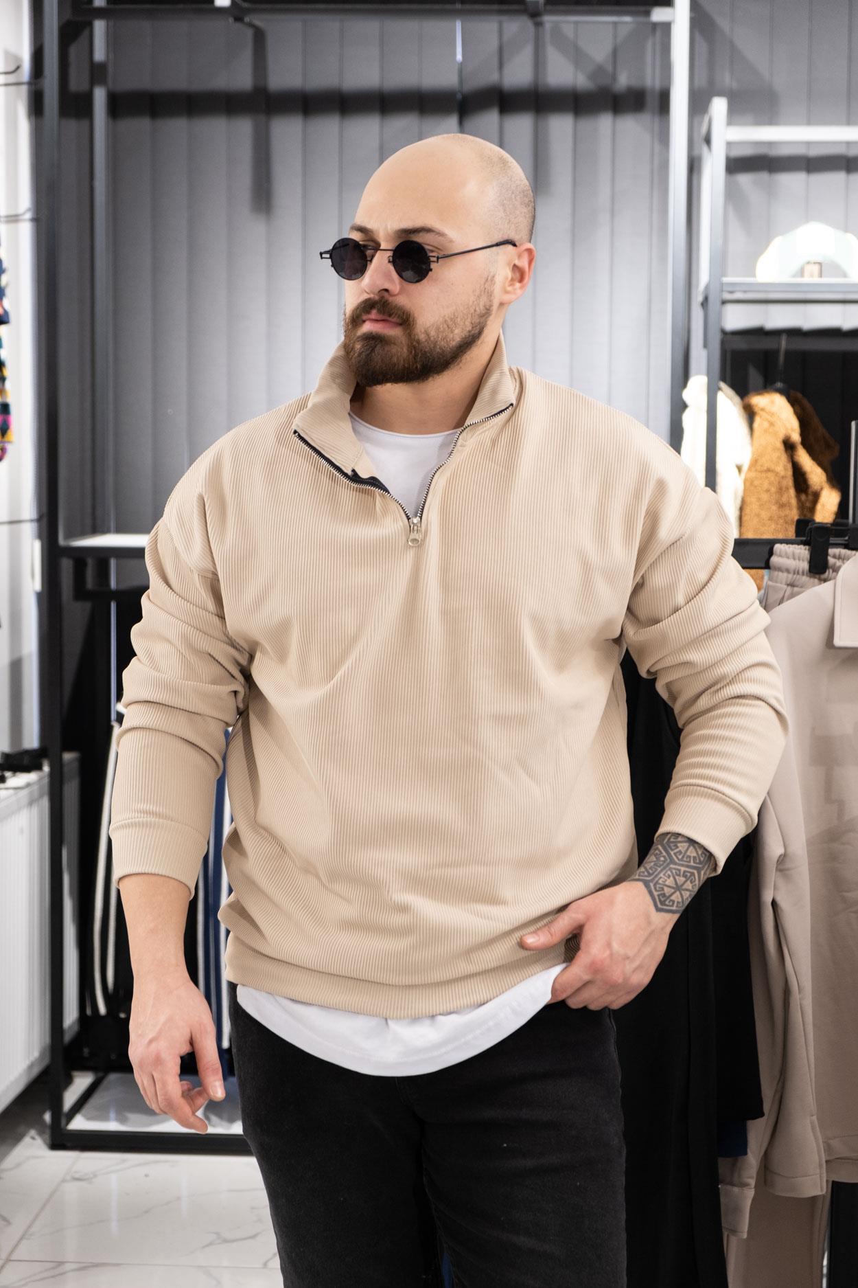 Jakarlı Şardonlu Rahat Kalıp Sweatshirt (K-SWTK7)