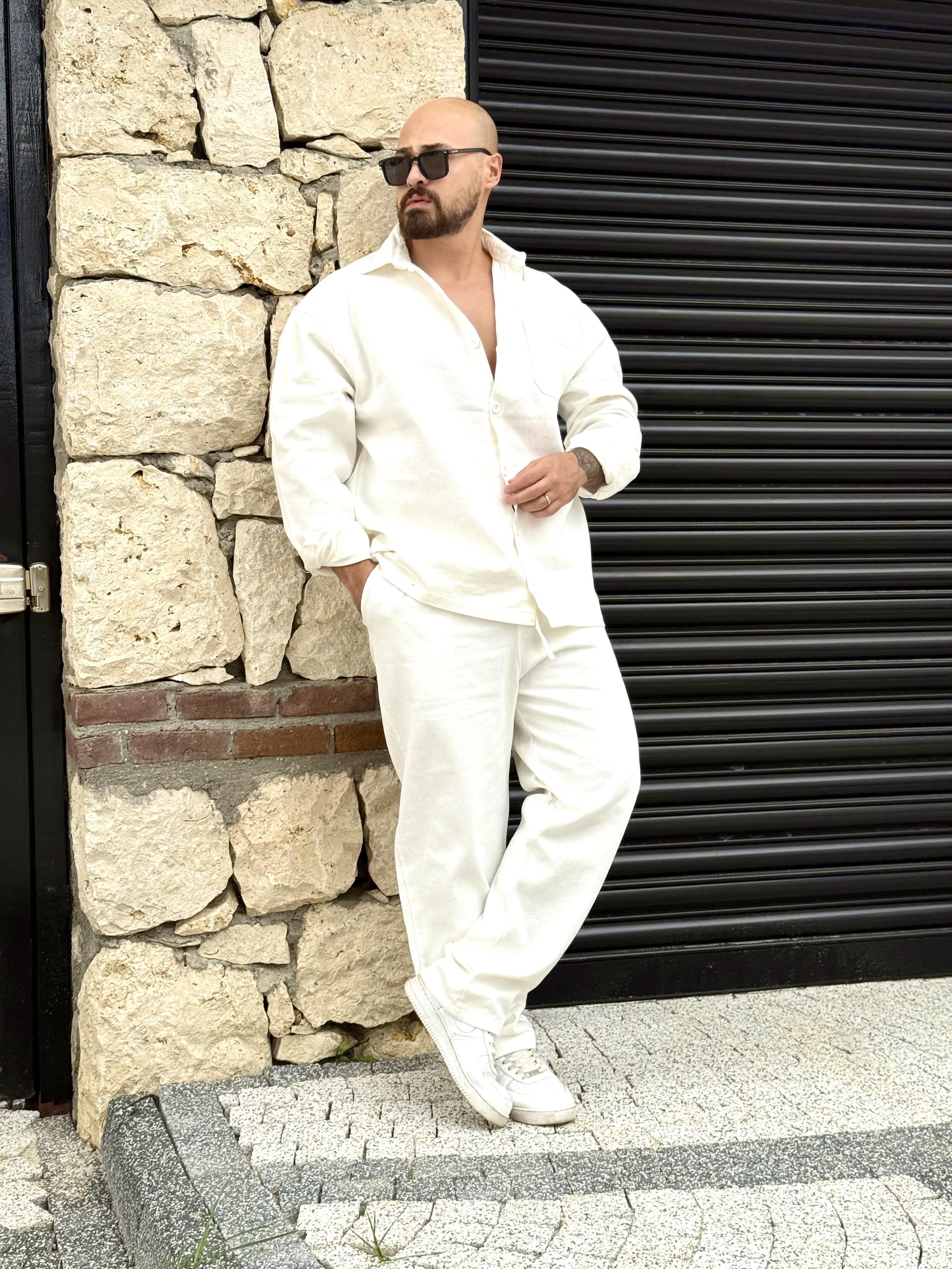 Kalın Gabardin Kumaş Gömlek/Jogger Takım (TKB20)
