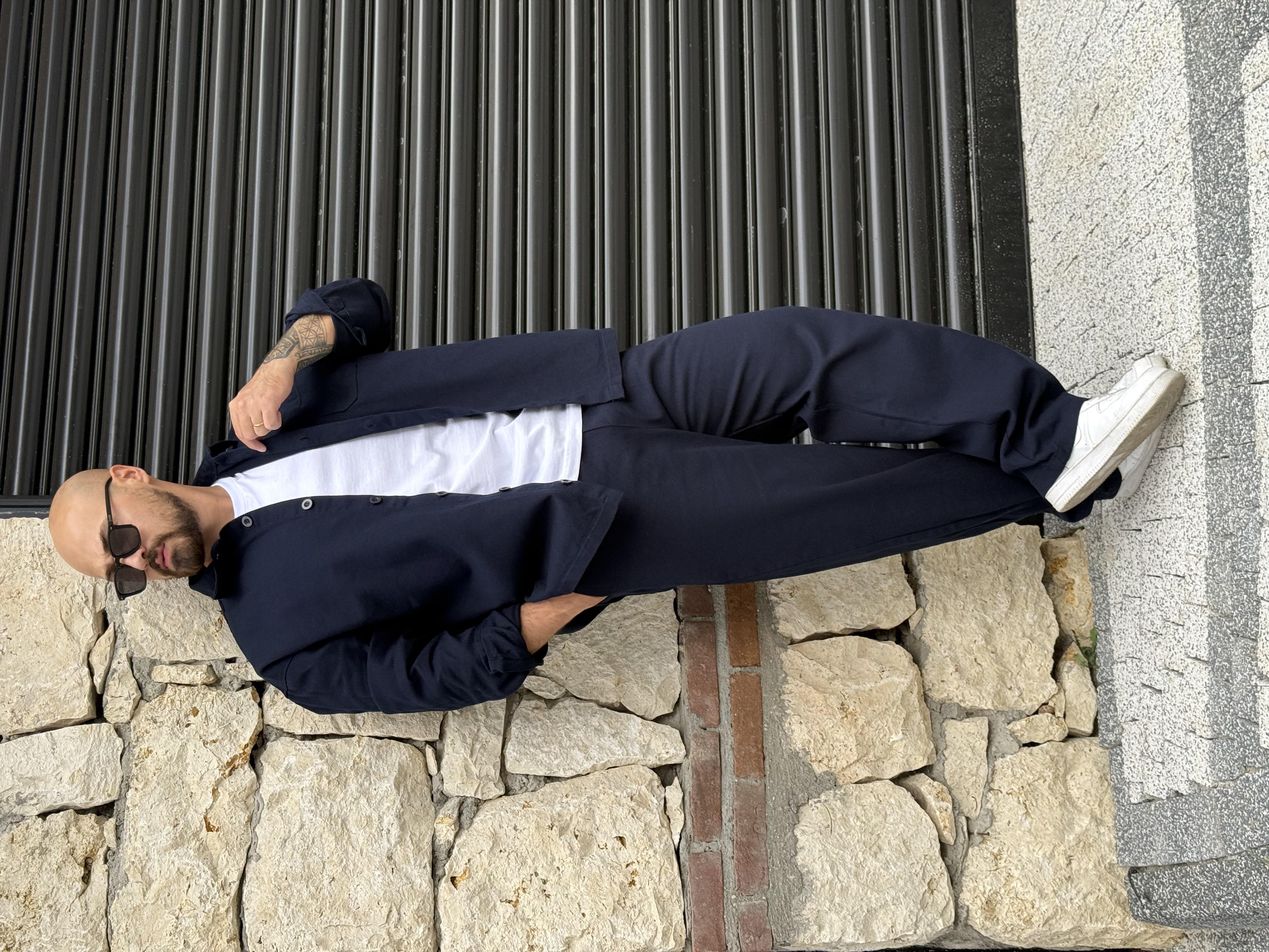 Kalın Gabardin Kumaş Gömlek/Jogger Takım (TKL20)