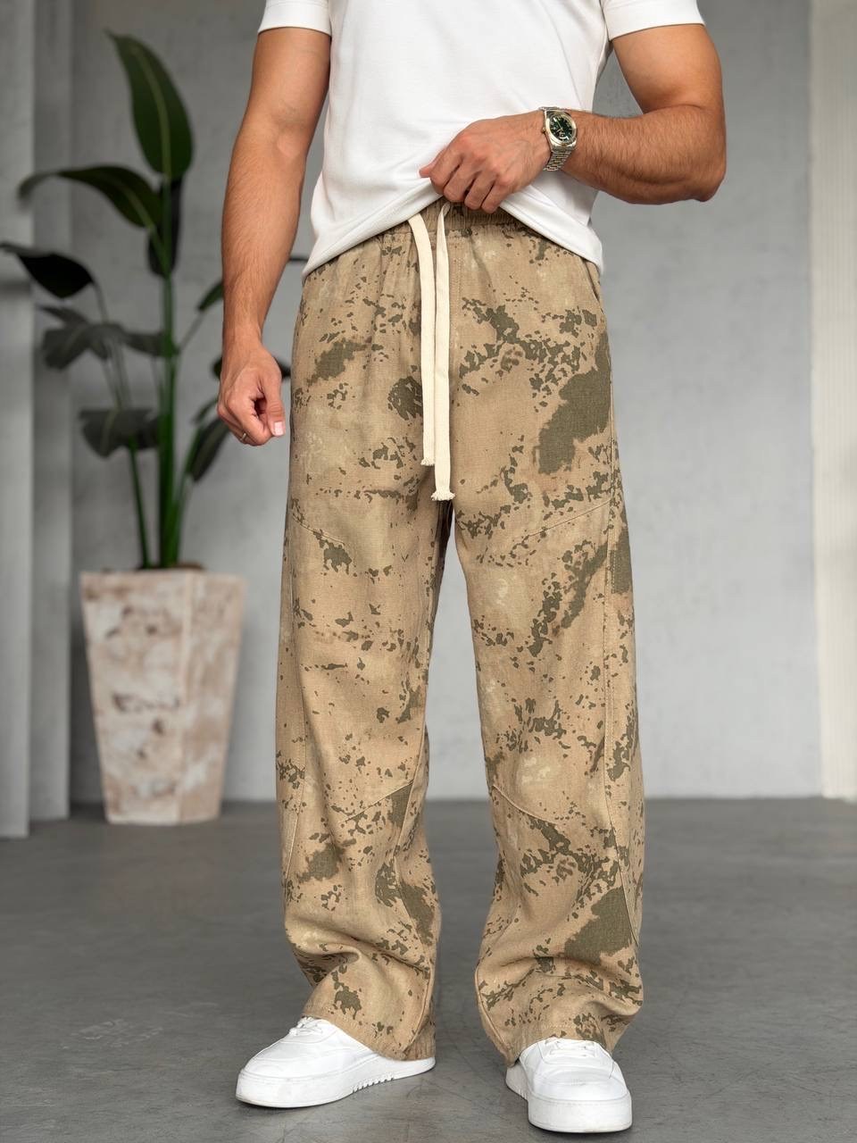 Kamuflaj Desenli Baggy Kalıp Pantolon (JG82) 