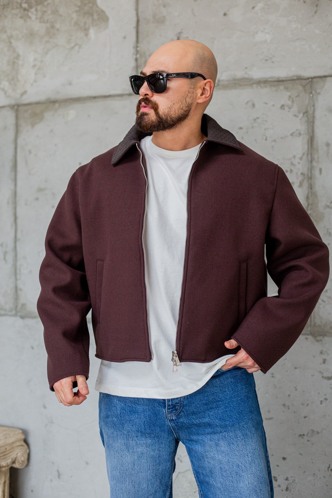 Kamuflaj Desenli Gömlek Yaka Fermuarlı Erkek Ceket (MEVKA106)