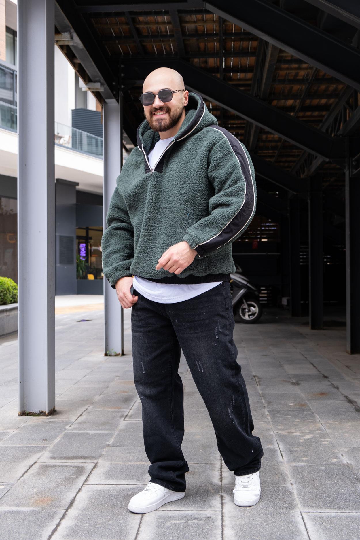 Kapüşonlu Oversize Peluş Sweatshirt (SVTY37)