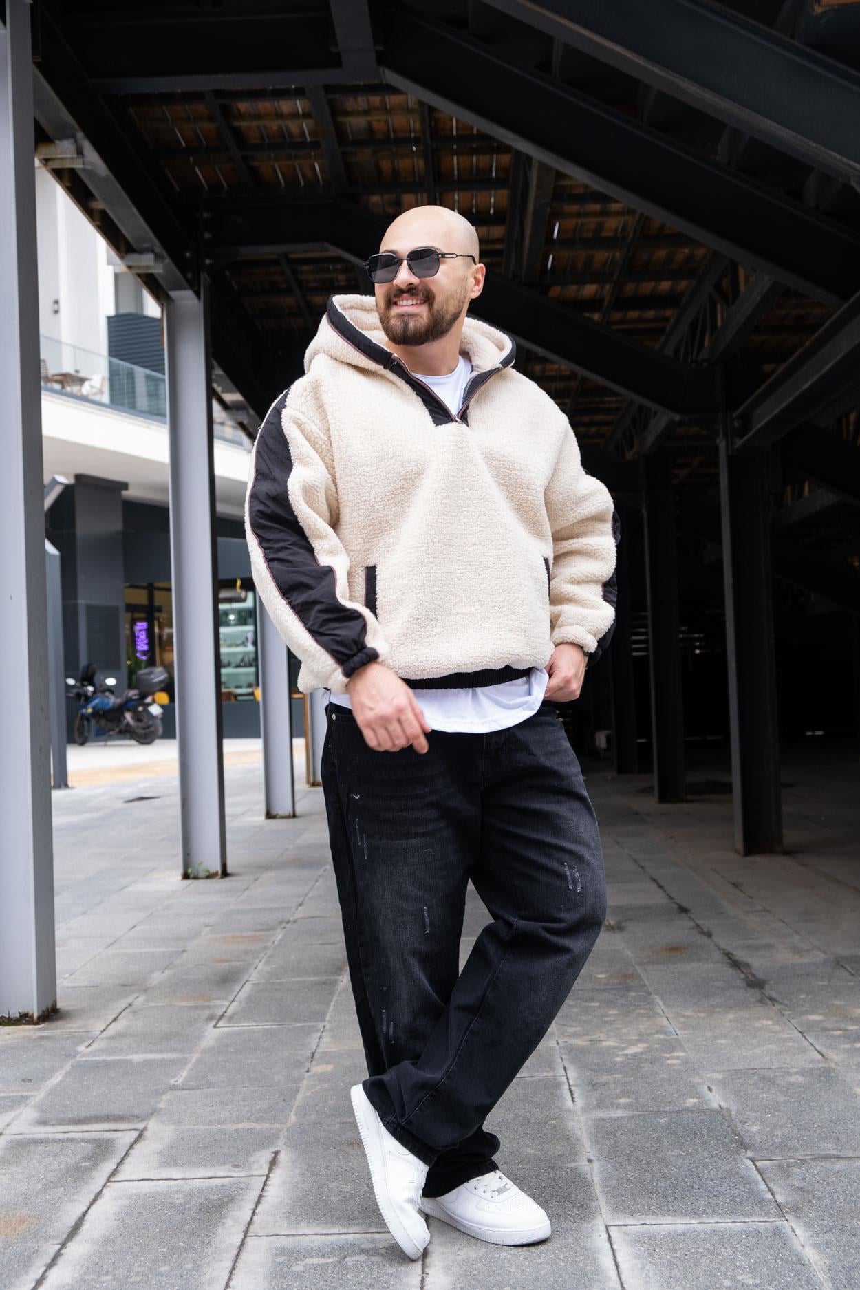 Kapüşonlu Oversize Peluş Sweatshirt (SVTK37)