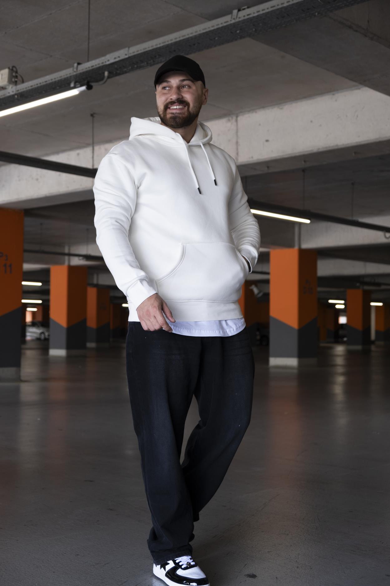 Kapüşonlu Şardonlu Oversize Sweatshirt (SVTB09)