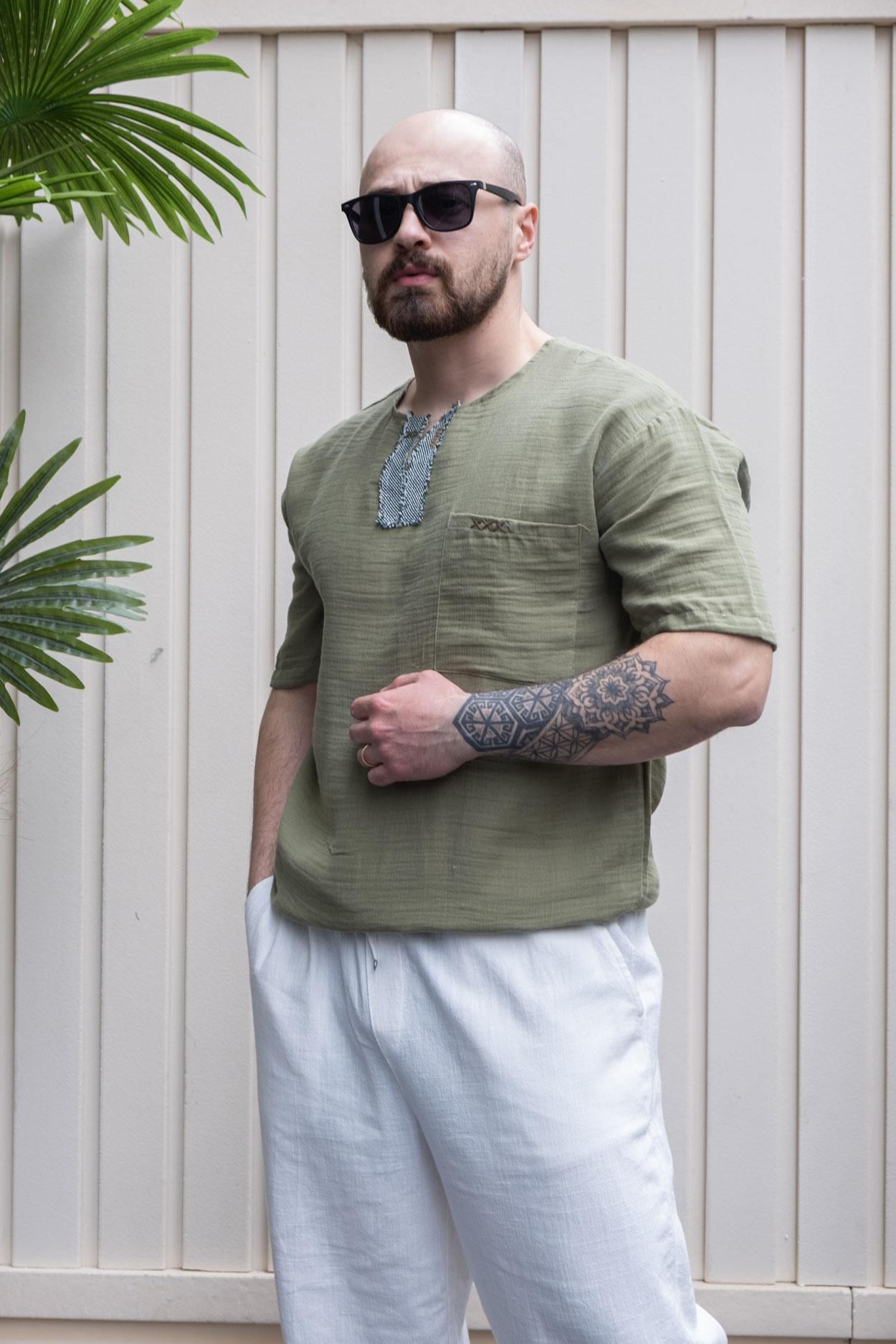 Keten Kumaş Bohem T-Shirt (TSY21)
