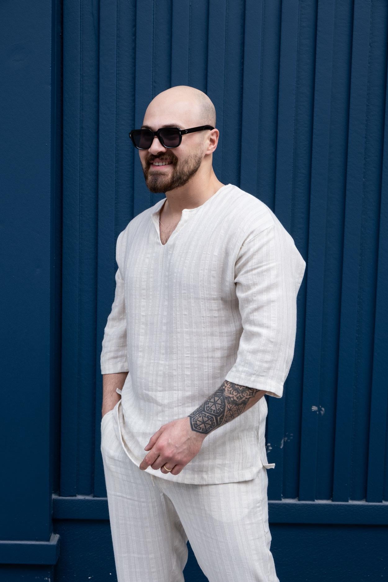Keten Kumaş Rahat Kalıp T-Shirt (TSK12)