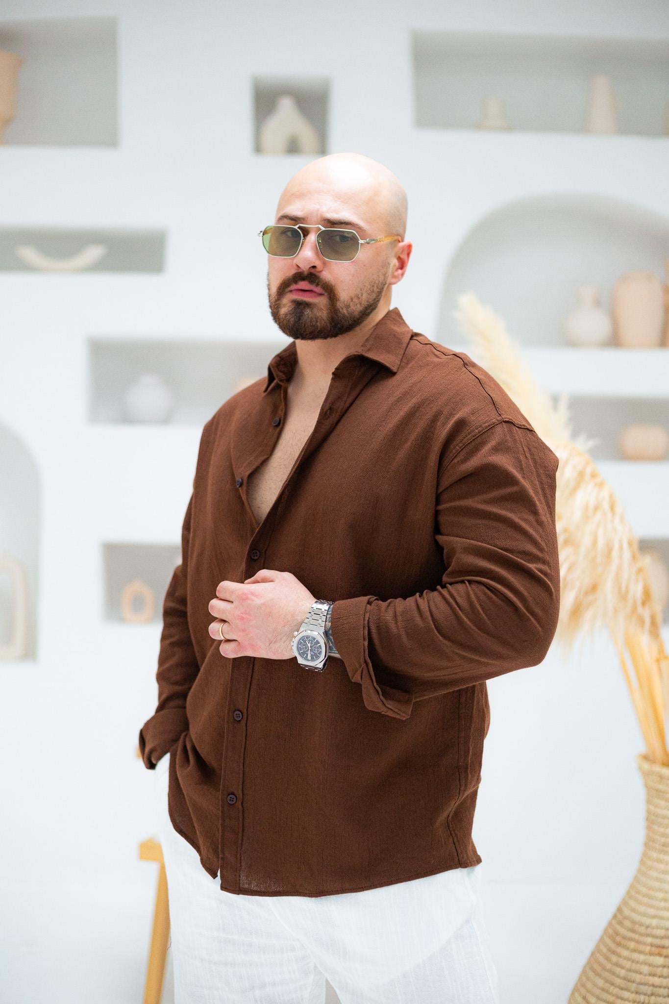 Krinkıl Kumaş Rahat Kalıp Gömlek (GMKA64)